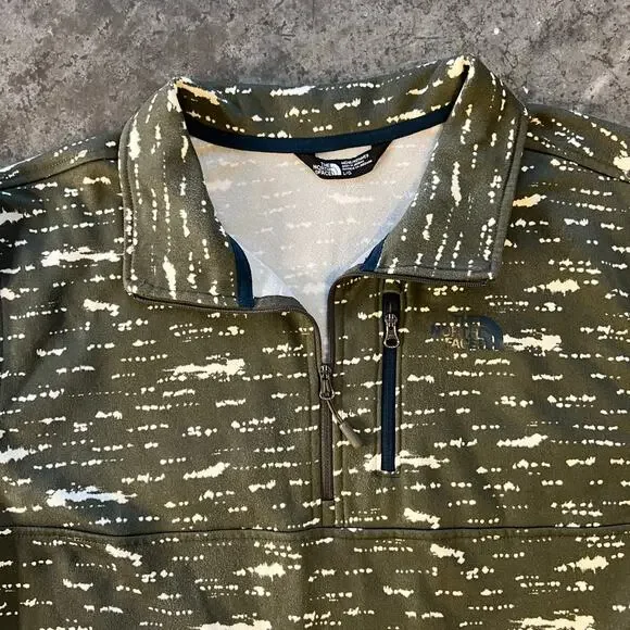 The North Face TKA Glacier Abstract Olive Fleece Pullover Size L Gorpcore - Picture 2 of 6